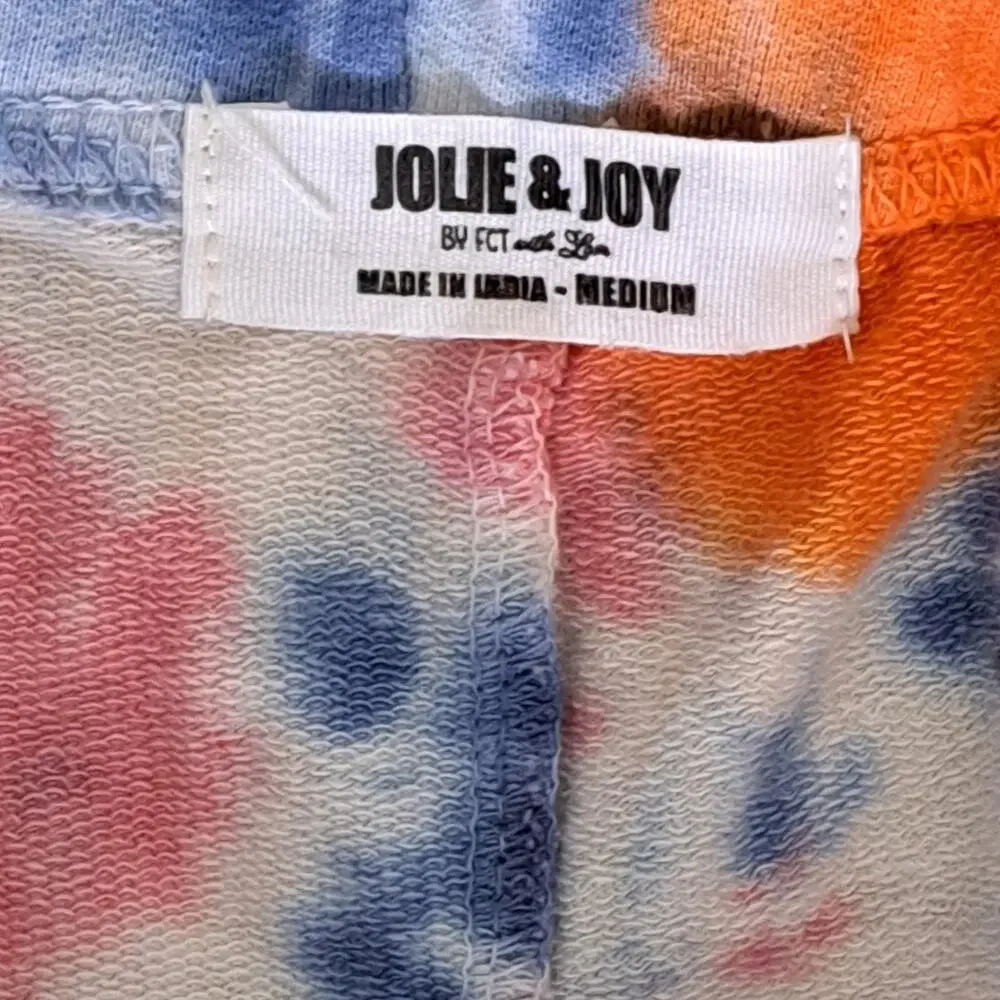 Jolie & Joy Tie Dye Shorts Size Medium Pink Blue Orange Raw Hem NWOT